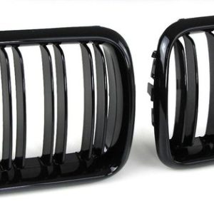 Glanzend zwarte grillen passend voor BMW 3 serie E36 1996 - 2000 dubbelspijls
