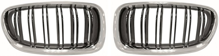 Dubbelspijls grillen chroom / zwart passend voor BMW 5 serie F10 en F11