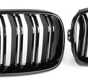 Dubbelspijls hoogglans zwarte grillen passend voor BMW 2 serie F22 en F23