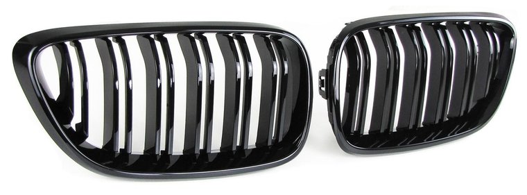 Dubbelspijls hoogglans zwarte grillen passend voor BMW 2 serie F22 en F23