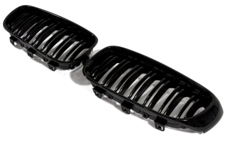 Glanzend zwarte grillen dubbelspijls passend voor BMW 3 serie F34