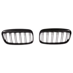 Dubbelspijls grillen hoogglans zwart passend voor BMW 2 serie F45 model 2015 - 2018